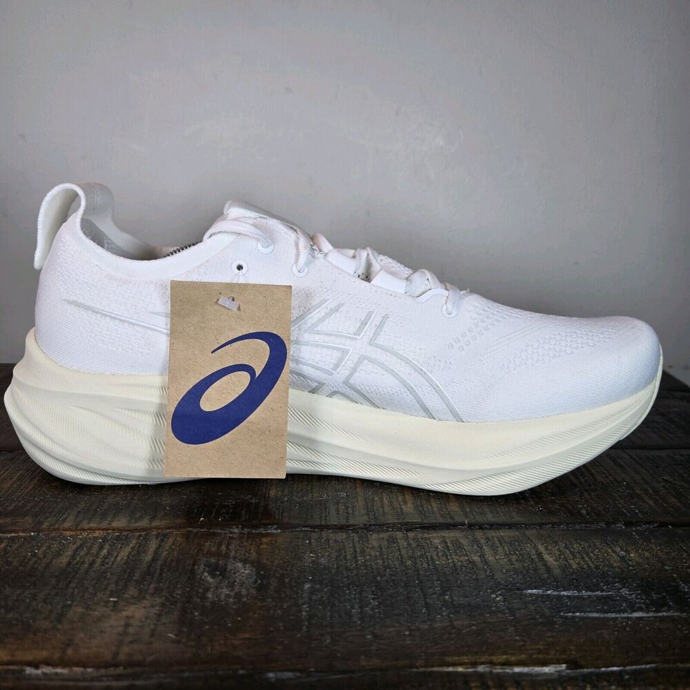 NEW Asics Gel Nimbus 26 Mens Size 11 Running Shoes White Cream 1011B794 - Picture 8 of 12